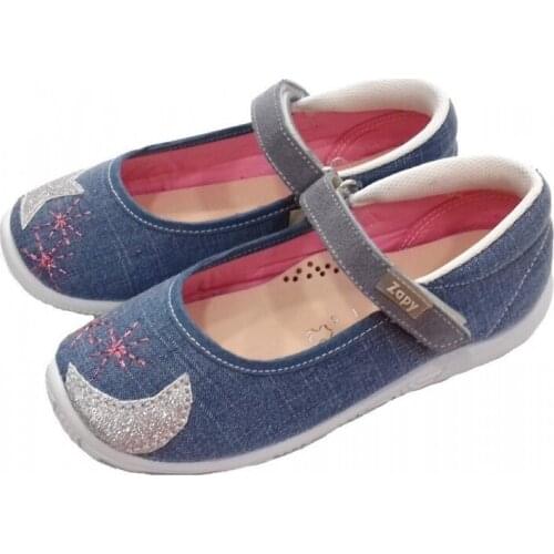 Mary Janes denim canvas with velcro, of Own range Dobsons.com for girls