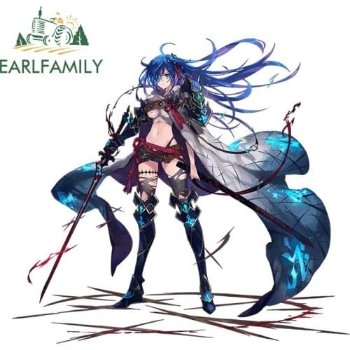EARLFAMILY 13cm x 11.7cm for Sword Girl Car Assessoires Sticker Personality Surfboard Windows Decal Occlusion Scratch Decoration