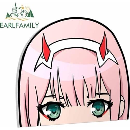 EARLFAMILY 13cm x 12.6cm for Darling In The FranXXX Zero Two Avatar Motorcycle Car Stickers Personality Decal Trunk Car Styling