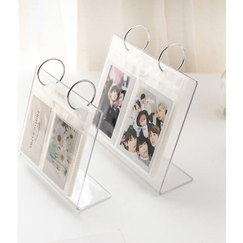 3/5 inch Desktop Photo Album Acrylic Album Star Postcard Collect Transparent Home Decor Page Turning Standing Sign Stand
