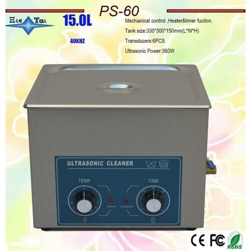 Hot sale ultrasonic cleaner 15L 360W AC110/220V PS-60 clean the king of the circuit board ,metal parts cleaning equipment