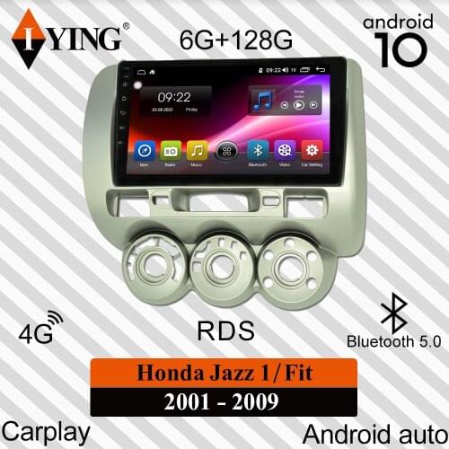 IYING Wireless Carplay For Honda Jazz 1Fit 2001-2009 Car Radio Multimedia Video Player Navigation GPS DSP Android 10 QLED Screen