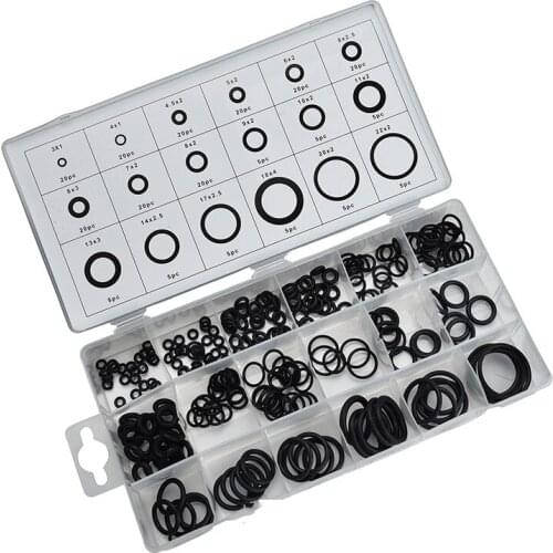 JUSTINLAU 225PC O ring Set Seal Gasket Washer Hardware Set Valve Automotive Pump Electrical Hose Bearing Machinery