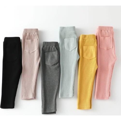 Girls Leggings 100% Cotton High Waist Long Trousers Kids Boys Pants Skinny Print Toddler Children Leggings Trousers Clothes