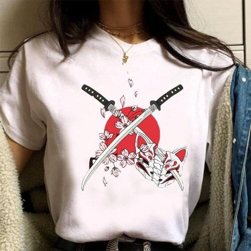 Hot Japanese Anime Demon Slayer Kimetsu No Yaiba T Shirt Women Kawaii Demon Slayer Tshirt Tanjirou Kamado Graphic Tees Female