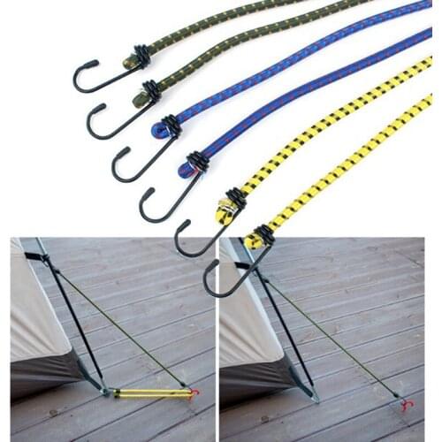 6pcs Bungee Cord High Elasticity Rubber Tied Rope With Hooks Outdoor Tent Assembly Camping Luggage outdoor Accessories