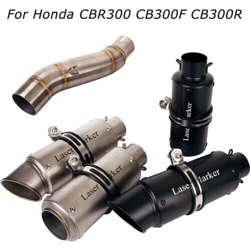 Slip for Honda CBR300R CB300F CB300R Motorcycle Exhaust Tips Muffler Vent Tube Mid Link Pipe Set System