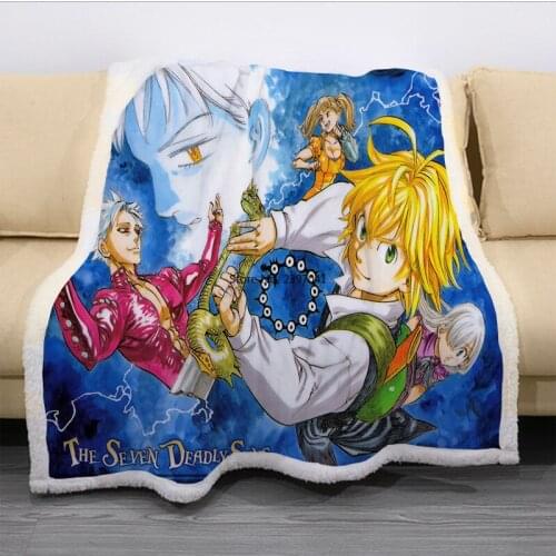 2021 NEW The Seven Deadly Sins Blanket 3D Print Sherpa Blanket on Bed Kids Girl Flower Home Textiles Dreamlike Style