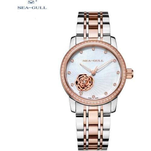 New 2021 Seagull Watch Female Simple Temperament Hollow Diamond Automatic Mechanical Women Watch 317.15.6121KL