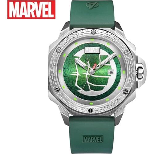 Disney Official authorization original Marve AVENGERS HULK QUARTZ watch Waterproof Male stainless Steel Luxury GREEN M-9059 NEW