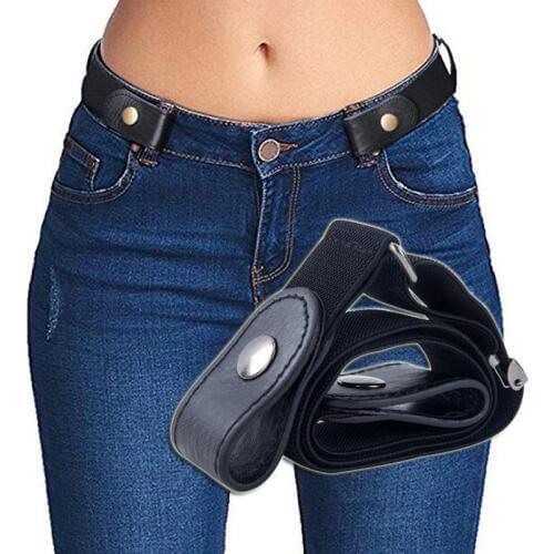 Buckle-Free Belt for Jean Pants Dresses No Buckle Stretch Elastic Waist Belt Women/Men No Bulge No Hassle Generalsize Waist Belt