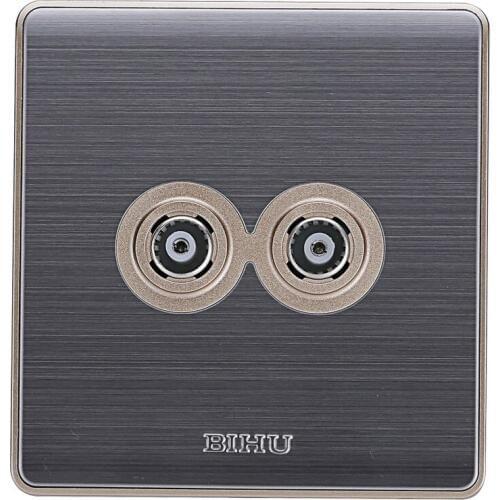 TV Computer Phone Socket Internet Ethernet Interface Household Silver Panel 20A/45A Switch Socket 90V-250V