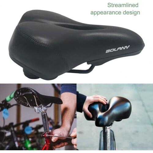 MTB Hollow Bicycle Saddle Streamlined Thicken Durable Faux Leather Shock Absorption Soft Comfortable for Cycling Parts Accessory