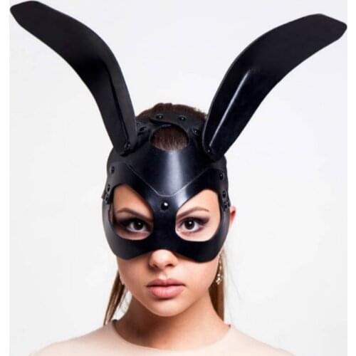 Sexy Bunny Cosplay Half Mask Women Girl Halloween Masquerade Dress Up Long Rabbit Ears Mask Fancy Party Masks Costume Accessory