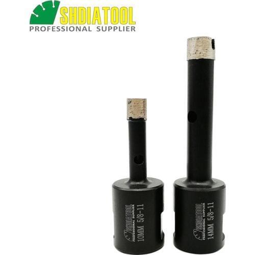 SHDIATOOL 2pcs 5/8-11 Thread Welded Diamond Drill Core Bits (Wet) Diamond Drilling Bits Hole Saw Granite Marble Stone Drill Bit