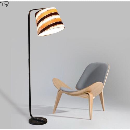Nordic Remote Control Modern Led Floor Lamp Velvet Lampshade Living Room Bedroom Bedside Reading Fishing Lamp Stand Decor Salon