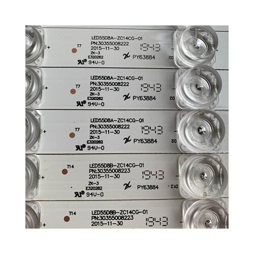 14PCS/SET LED Backlight strip 8 lamp For Haier 55"TV LS55AL88A72 D5551A LED55D8B LED55D8A-ZC14DFG-01 30355008220/21 12A+2B