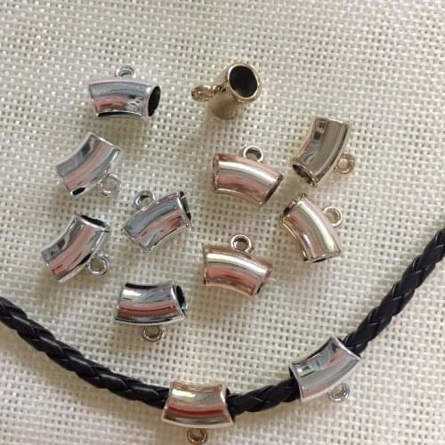 UV Plated Gold Color Rope Slider Plastic 14*8mm, 20pcs For Necklace/Bracelet/Scarf Accessories DIY