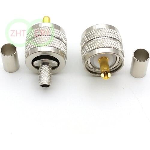 UHF PL259 male plug crimp RG8X RG-8X LMR240 cable connector New