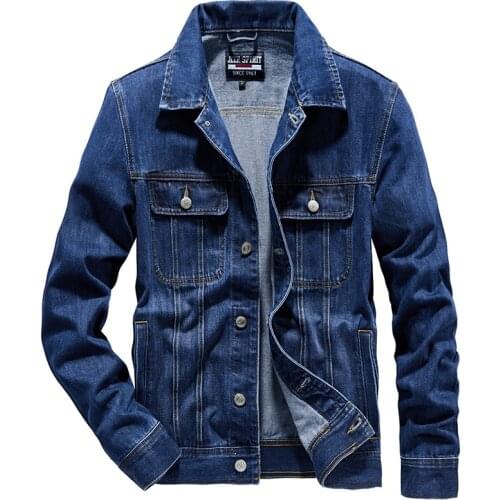 Spring Autumn Denim Jacket Men Fashion Casual Single Breasted Jeans Jackets Coats Men With Many Pockets Jean Hombre Size M-4XL