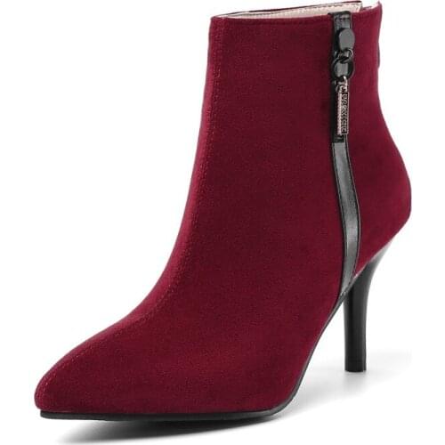 Big Size 9 10 11-15 boots women shoes ankle boots for women ladies boots shoes woman winter Side zipper