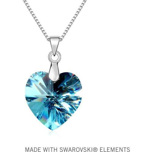 New Sales Hot austrian crystals Copper Gold Color heart pendant necklace Austrian Crystal jewelry for women #QS10494