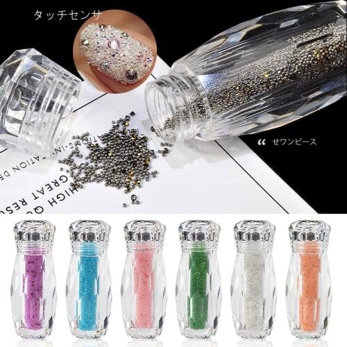 1 Bottle Mixed Crystal Caviar Microbead 3D Nail Art Rhinestone Decorations Glitter Diamonds Design Pixie DIY Manicure Accessory
