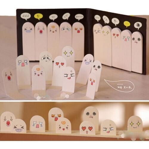 1Pcs 200 Pages Kawaii Unique Scrapbooking Ten Fingers Sticker Bookmark Tab Flags Memo Book Marker Sticky Notes Office Stationery