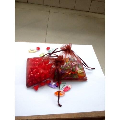 10*15cm 100pcs Brown Gift Bags For Jewelry/wedding/christmas/birthday Yarn Bag With Handles Packaging Organza Bags