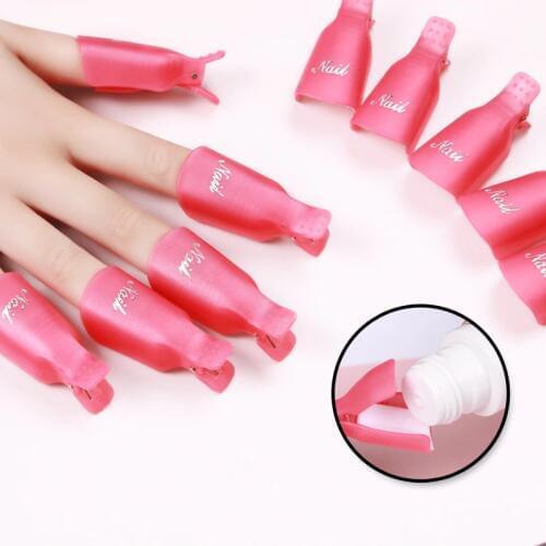 10 Pcs/Lot 3 Colors Plastic Nail Polish Remover Nail Clip Nail Soaker Caps Manicure Tools For Remove Nail Polish Tool TRP1456