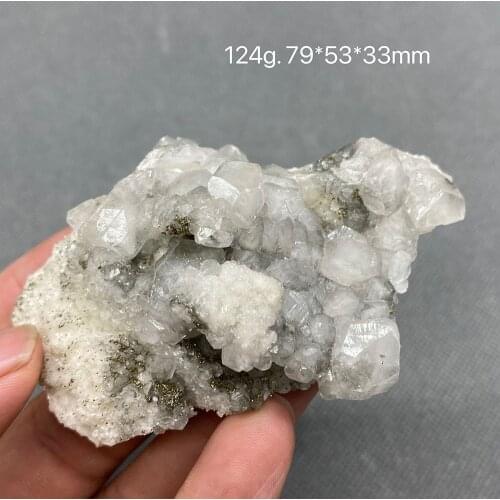 100% natural calcite pyrite ore specimen quartz crystal gemstone Free shipping