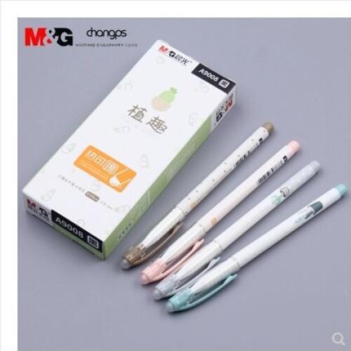 12 PCS/LOT M&G Chenguang stationery 0.5 black planting interest cute unisex heat-variable erasable pen gel pen
