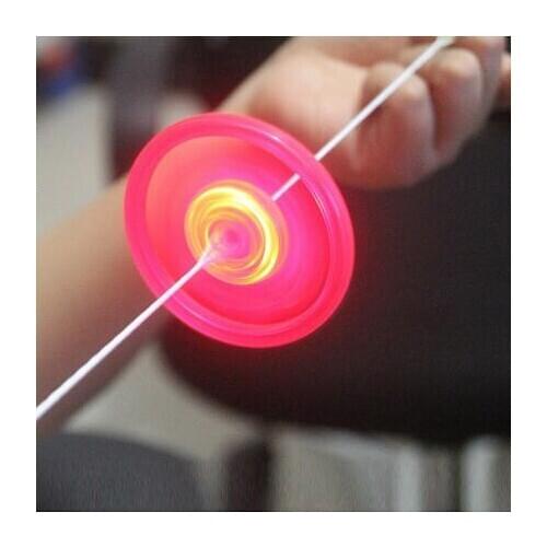 5PCS/Lot Luminous Hand Pull Luminous Flashing Rope Flywheel Toy Led Light Toy Novelty Children Flywheel Flash Gyro Gift ZXH