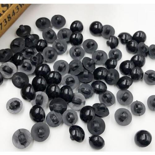 50/100pcs 12mm Acrylic Mushroom Black Shank Buttons Plastic Decorative Button Negro DIY Sewing Eye For Dolls Toy Eyes P255