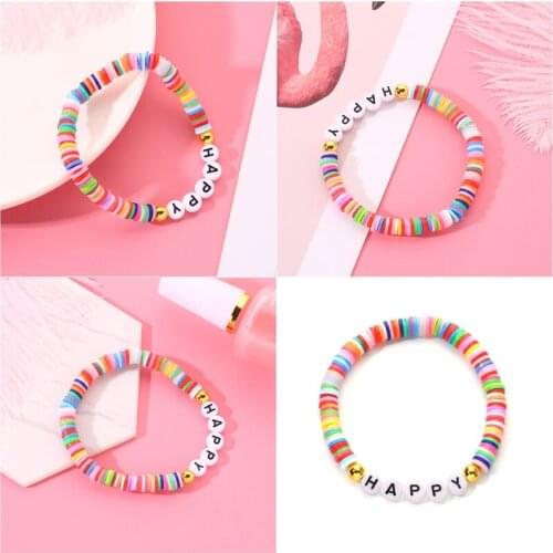Considerable Bohemian Soft Pottery Spacer Beads Mixed Suit Handmade Jewelry Making DIY Bracelet Beads for Kids Girls
