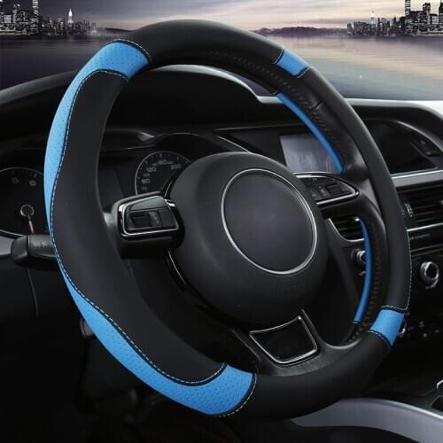 Car Steering Wheel Cover Antiskid Universal Steering- wheel Cover Micro Fiber Leather Material Car-styling