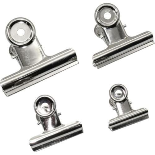 Binder clip office paper stainless steel white metal clips sizes office & school supplies stationery 22/31/38/50/63/75mm