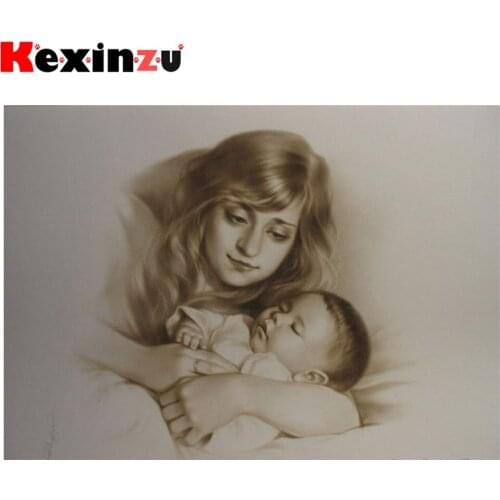 Kexinzu Full 5D DIY Square/Round Diamond Painting" Women Baby" 3D Embroidery Cross Stitch Mosaic diamondpainting Gift