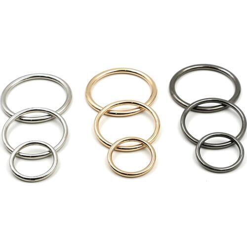 10pcs/lot 20mm/25mm/30mm/35mm Silver Black Gold Circle O Ring Connection Alloy Metal Shoes Bags Belt Buckles DIY Accessorie