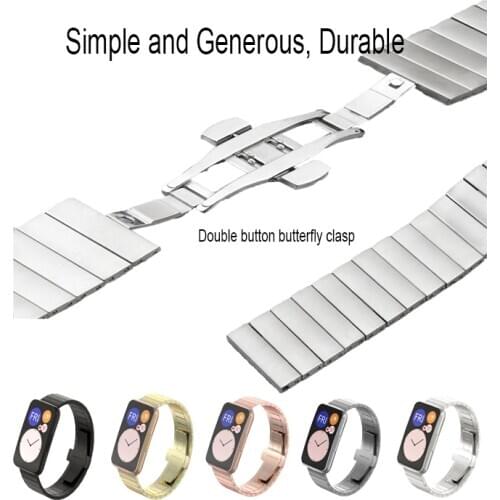 Stainless Steel Metal Band for HUAWEI Watch Fit Smart Watch Wrist Strap Replacement Bracelet