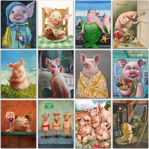 Diamand 5D Diamond Painting Kit Set Paint Animals Cute Pig Full Square&Round embroidery mosaic Cross stitch Home Decor Sale Art