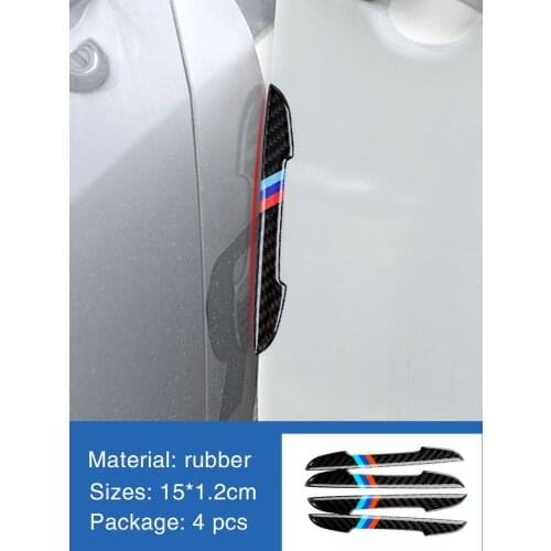 4pcs Carbon Fiber Car Accessories Door Scratch Bumper Scuff Trim Stickers For M3 M5 E36 E46 E60 E90 E92 for BMW X1 F48 X3 X5 X6