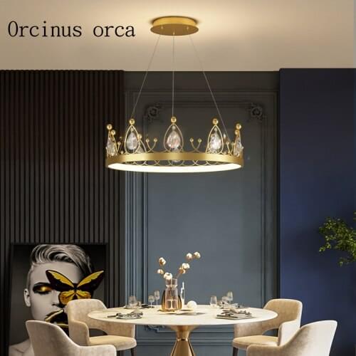 Nordic Light luxury living room chandelier atmosphere creative lighting modern simple crown bedroom lamp girl Princess room lamp