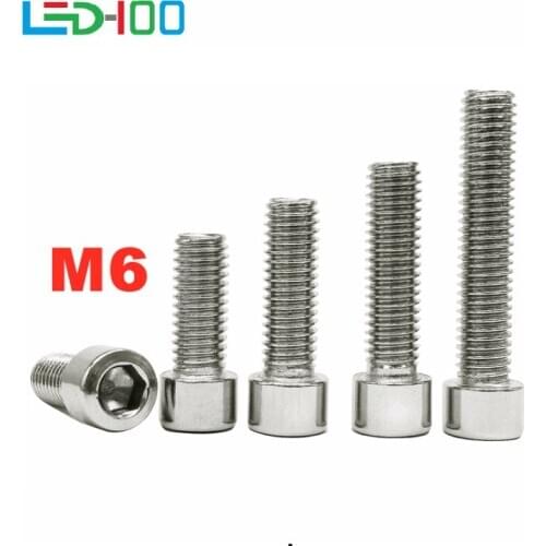NEW M6 304 A2-70 Stainless Steel Din7984 Hex Hexagon Socket Thin Low Short Profile Head Allen Cap Screw Bolt L=8-70mm