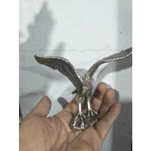 Very rare Qing Dynasty (QianLong1711-1799)silver Flying Eagle statue,with mark,Decoration,Free shipping