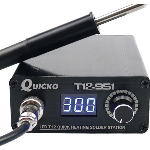 LED T12-951 Digital Controller Soldering Station Electronic solder Iron with P9 plastic handle and iron tips without power cable