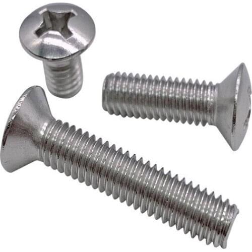 10/50pcs M2 M2.5 M3 M4 M5 M6 GB820 DIN966 A2-70 Stainless steel 304 Phillips cross raised head half-screw oval bolt