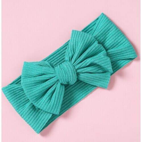2020 New Baby Headband Children Solid Color Stretch Knitted Bows Headbands Bebes Bow Knotted Head Wrap Baby Hair Accessories