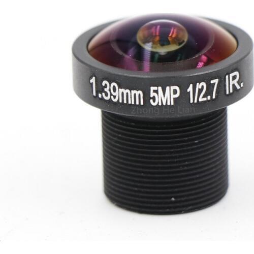Fisheye 1.39mm Lens 5.0 MegaPixel Wide-angle 180 Degree MTV M12 x 0.5 Mount Infrared Night Vision Lens For CCTV Security Camera