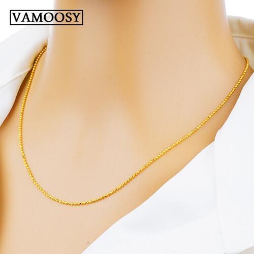 Thin Choker Necklaces for Women 100% 24K Gold Chain NECKLACE PENDANT Collar Bohemian Chocker Necklace Office Lady Jewelry